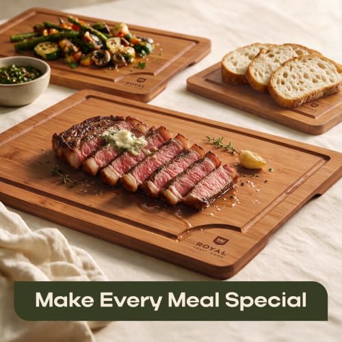 ROYAL CRAFT WOOD Wooden Cutting Boards for Kitchen Appliances Non Toxic Bamboo Board Set - image 3
