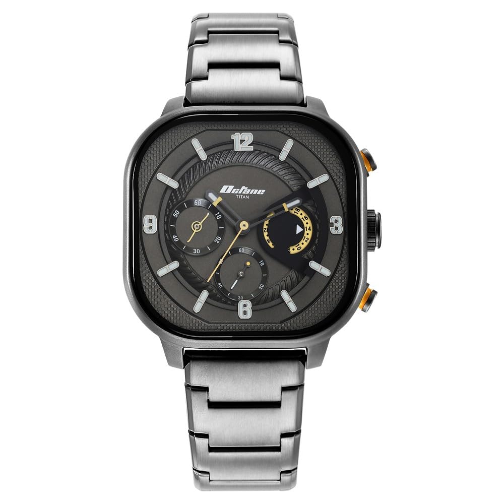 Titan Octane Aerobatics Gray Dial Chronograph Stainless Steel Strap Watch for Men-NS1856QM01/NT1856QM01-image-43
