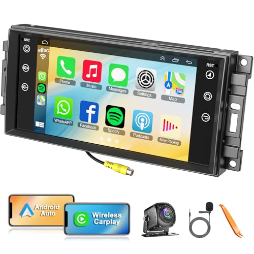 4+ 64GB Car Radio for Dodge RAM 1500 2500 3500 2009 2010 2011 2012, Build in Wireless/Wire Carplay &...