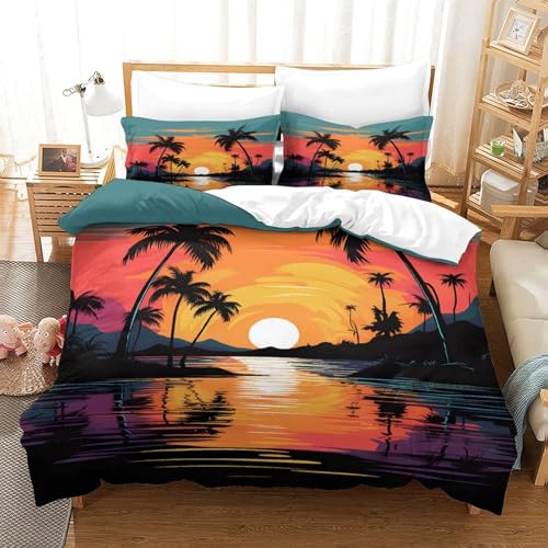 Parure de lit 140x200 hypoallergénique et résistante avec fermeture éclair
