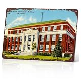 Michigan State Police Administration Building East Lansing Metal Sign 8x12 Inch, Funny Aluminum Wall Decor for Living Room Bedroom Office Bar Café Restaurant and Study
