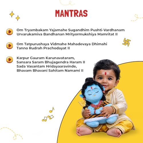 Image of Panda's Box Mantra Chanting Baby Shiva Soft Toys for Kids | Musical Stuffed Plush Toy for Girls & Boys | Non-Toxic, Safe | Best Birthday Gift for Newborn, Infants & Toddlers | Teddy Bear |Small 23 CM