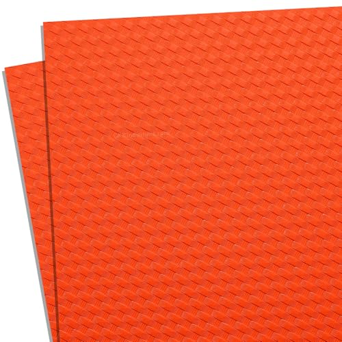 HOLSTEX Thermoform Sheet - (Basketweave Texture) - (.125 Thickness) - (8in x 12in Sheet) - (Hunter Orange) - (2 Sheets) - for Holster Making, DIY Cosplay, Airsoft Armor