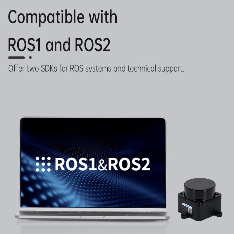 MENGJIE STL-19P 360 Degree LiDAR Scanner, 12M Radius TOF Laser Distance Sensor with 5000Hz Sampling Rate, DToF Lidar Module Kit for ROS, Raspberry Pi, Arduino, Robot SLAM Mapping and Navigation