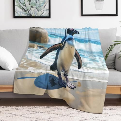 Couverture super douce et moelleuse manchot pour soirées cocooning