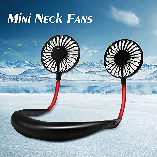Ansbell Hand Free Personal Fan, Dual Head Led Mini Fan Portable Face Fan 3 Speed Adjustable Micro Usb Rechargeable Fan For Men Women Office Home Outdoor Camping Travel Wear Hanging Neck Fan (Usb Fan) #TOP1