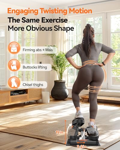 Image of Niceday Steppers for Exercise, Stair Stepper with Resistance Bands, Mini Stepper with 300LBS Loading Capacity, Hydraulic Fitness Stepper with LCD Monitor