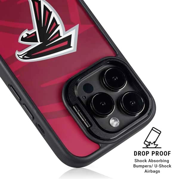 Skinit Kickstand Phone Case Compatible with iPhone 14 Pro Max - Officially Licensed NFL Atlanta Falcons Double Vision Design