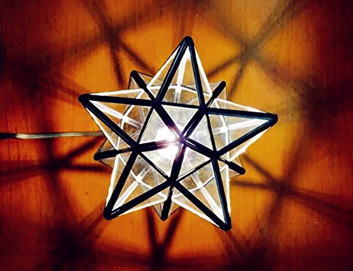 Clear Glass Star Flush Mount Moravian 8'' Star Ceiling Light Shade With E26 Bulb Close To Ceiling Light Fixtures For Indoor Restaurant Cafe Loft Bar Living Study Room Corridor Aisle (20Cm) #TOP3