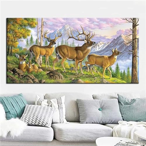 Bricolage Diamond Painting Cerf Forêt | Anti-Stress Adulte et Artisanat Point de Croix