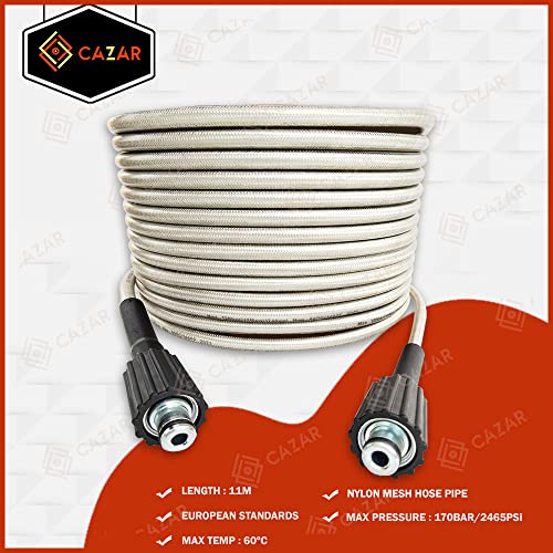 Image of CAZAR 8m Car Washer /Pressure washer hose Pipe (size M22 connector) compatible with JPT, StarQ, Ballorex, Vantro, Btali (3)