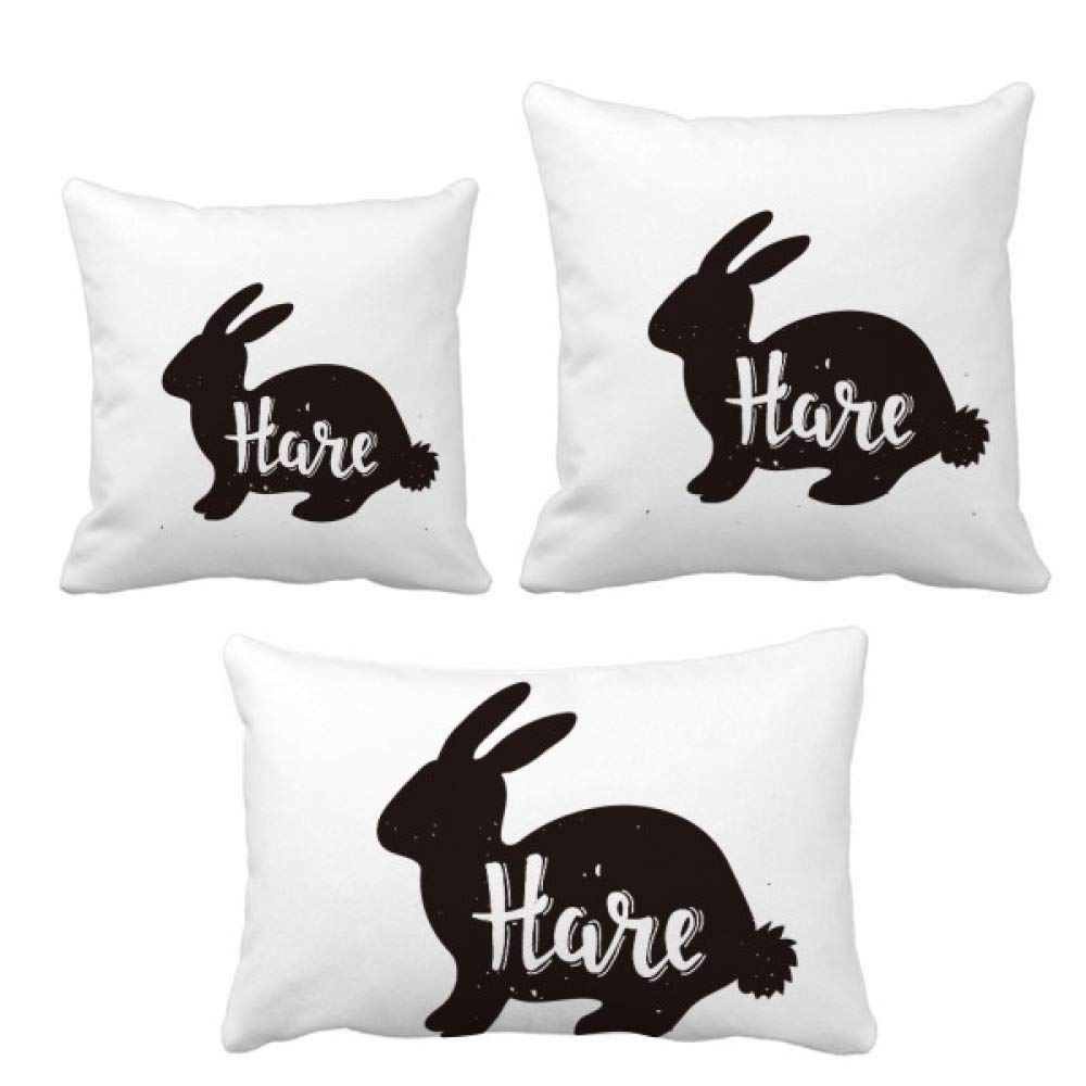 Coussin lièvre noir et blanc DIYthinker pour déco de chambre cocooning