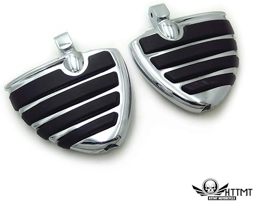 Miniatura 3 de HTTMT MT312-G+PA003- Mini tablas de suelo cromadas con adaptadores compatibles con V-Star 1000 650 Royal Star V-Max Virago Stryker