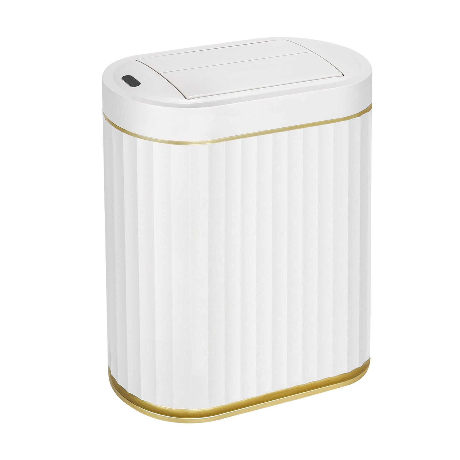 ELPHECO Bote de basura de baño con tapa, mariposa, sensor de movimiento, decoración de baño, papelera automática, accesorios de baño, cocina, sala de estar, oficina, oro blanco