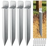 Einschlaghülse Bodenanker – 4 Stück Eisenbodenhülse für Holzpfeosten, Passend für Schaukel & Gartenhaus, Stabil mit Korrosionsschutz(5x40cm)