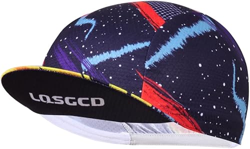 Miniatura 4 de Meicynhoger Paquete de 2 gorras transpirables para bicicleta debajo del casco para hombres y mujeres, gorras de ciclismo MTB de poliéster con visera