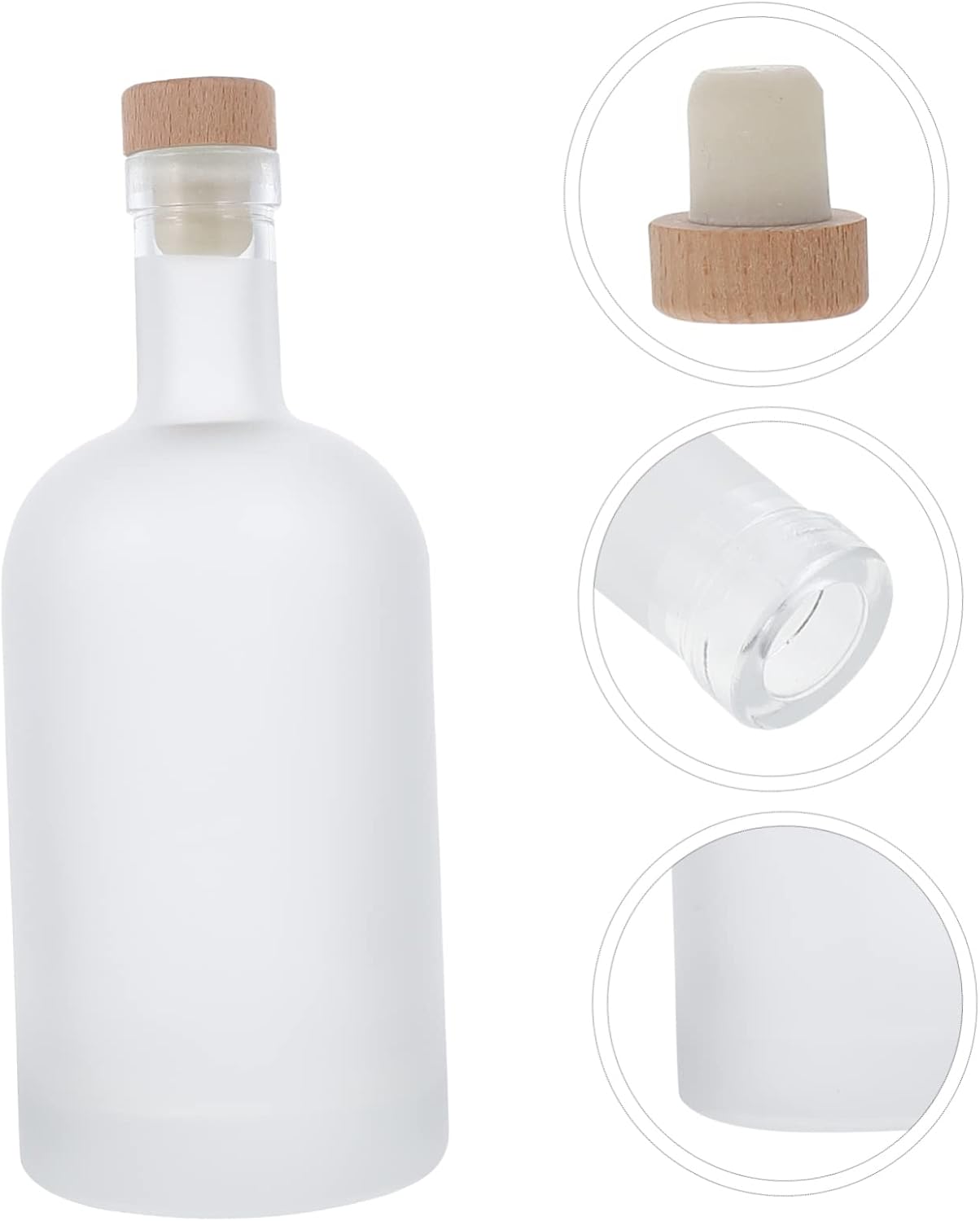 PartyKindom 2pcs Diy Frosted Wine Bottles Sealed Drink Containers with Corks Elegant Fruit Infusion Ice Beverage Jars Reusable Decor Bottles