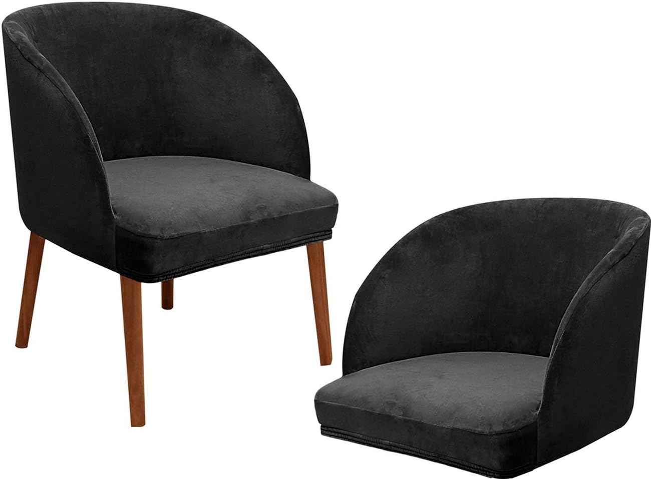 AQIGR Round Back Chair Slipcovers Set of 2/4/6 Stretch Dining Room Chair Covers Removable Curved Chair Protector Cover for Kitchen, Dining, Living Room Side Chairs (Color : #17, Size : 2PCS)