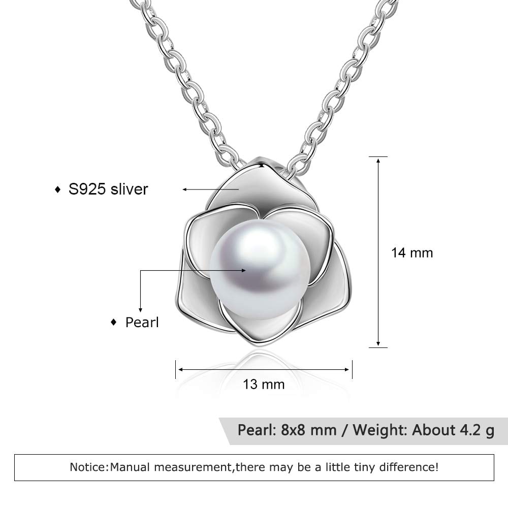 LYGBAOFUL Fiore con Collana di Perle Ciondolo Ciondolo Gioielli a Catena Lunga Regalo per Donne Ragazze Goccia