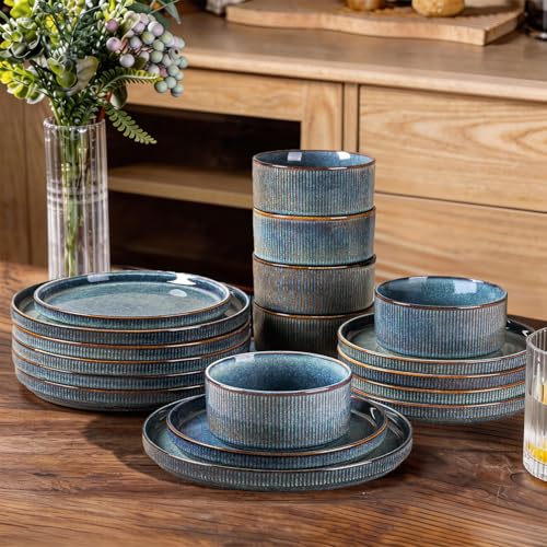 La mejor comparación de Platos los 5 mejores. 45 GBHOME - Juego de vajilla para 6 personas, con platos y tazones redondos de cerámica de esmalte reactivo, resistente al astillado y al agrietamiento, apto para lavaplatos y...