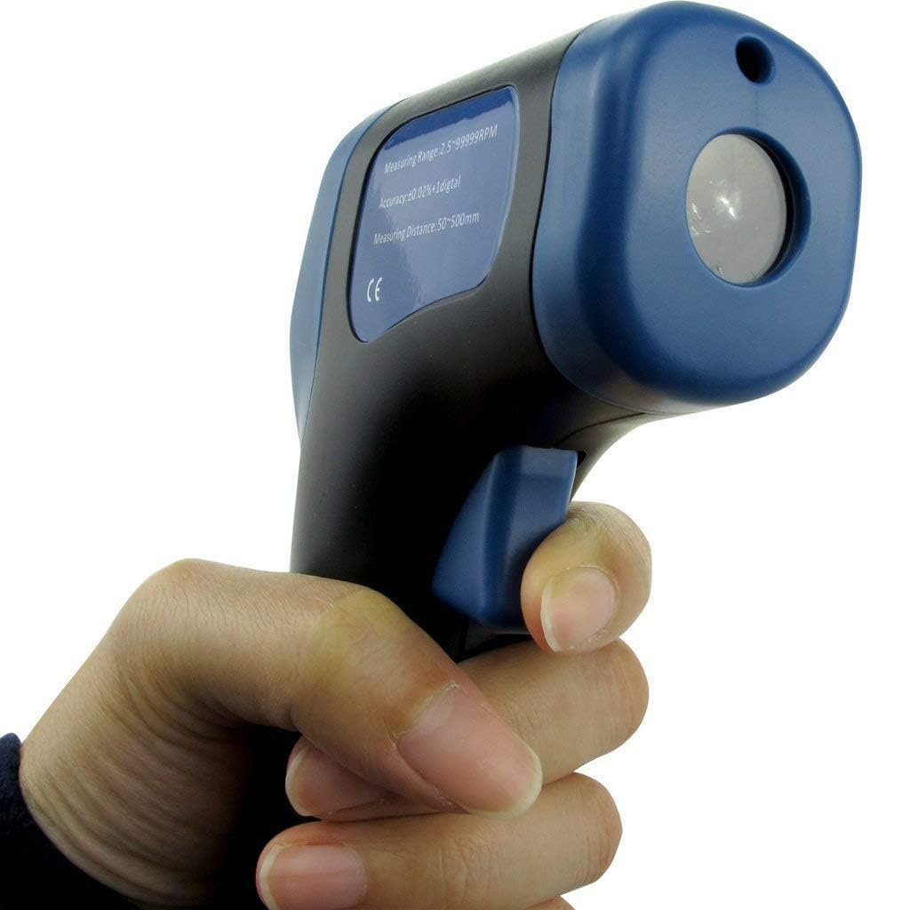 Tachometer Drehzahlmesser, Foto-Drehzahlmesser 2,5-99999 U/min Berührungsloses Drehzahlmessgerät Motordrehzahlmesser mit reflektierendem