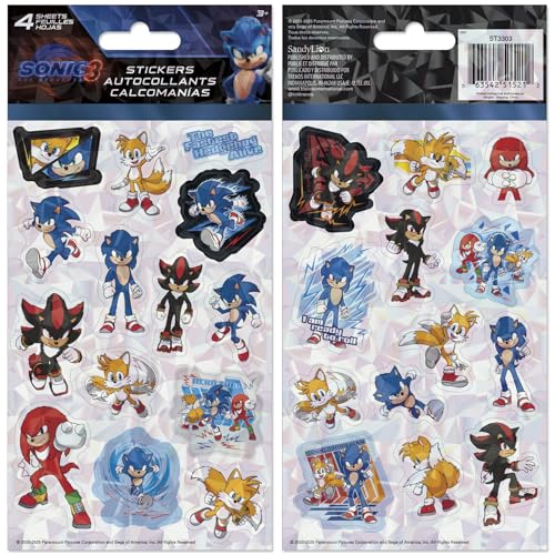 Adesivos padrão Sonic 3-4 folhas