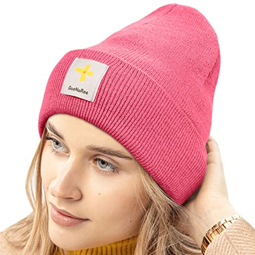 Winter Knit Cuffed Beanies For Unisex, Men Or Women, Stylish Or Casual, Skull Hat Or Cap (Coral) #TOP1