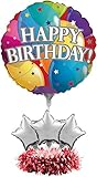 Creative Converting Metallic Happy Birthday Balloon Centerpiece Kit Party Supplies, One Size,...