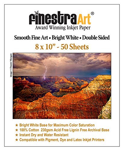 8" X 10" Smooth Fine Art Bright White Double Sided - 50 Sheets