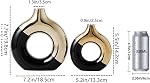 Black and Gold for Centerpieces,Small Vase,White Ceramic Vase,Pampas Grass Vase Small,Perfect Centerpiece for Weddings, Living Room, and Office Decor (Black Gold, S)