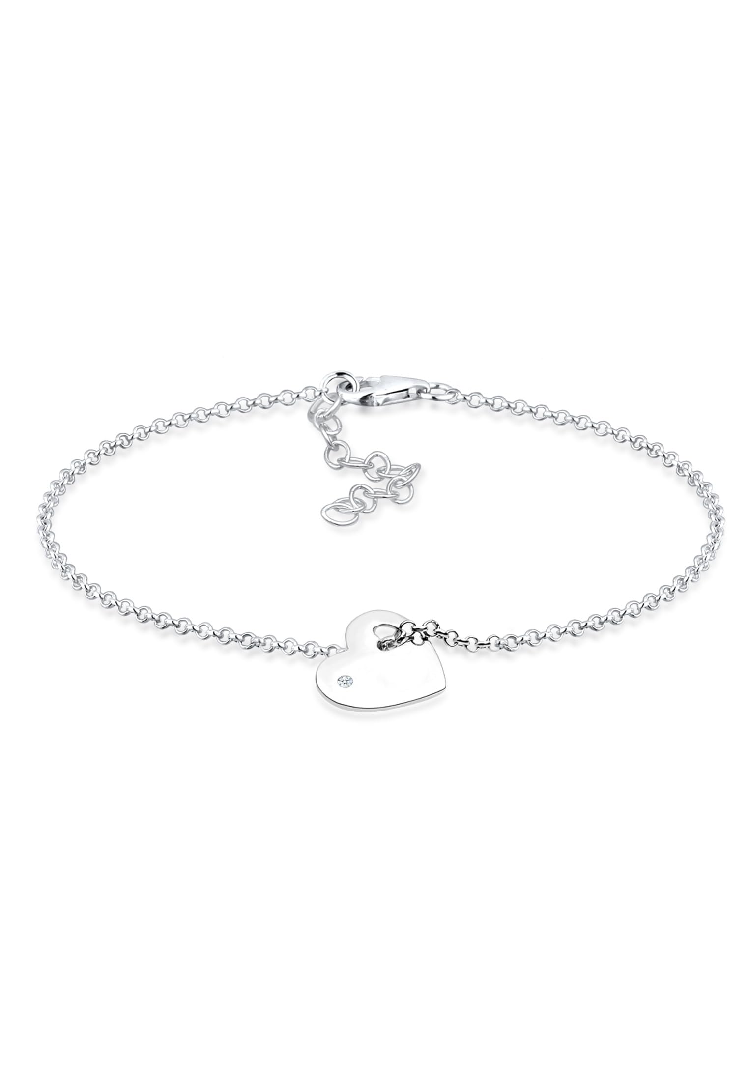 Elli DIAMONDS Bracelet Women Heart Love with Diamond (0.015 ct) in 925 Sterling Silver