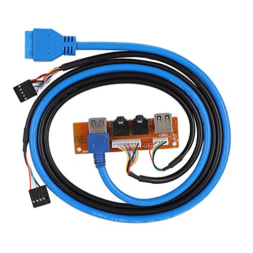 Image of USB 3.0 Dual Port & HD-Audio Front Panel, Computer Expansion Board 2 USB 3.0 Port hubs with 55cm Extension Cable, (Audio & Mic & USB)