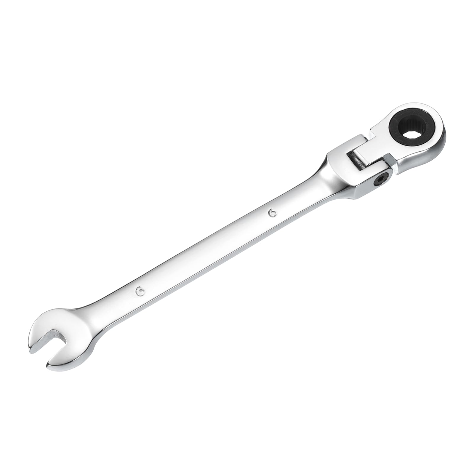 sourcing map Flex-Head Ratcheting Combination Wrench 6mm 72-Teeth Metric Standard Ratchet Box and Open End CR-V Steel Double Ended Wrench for Fasteners Nuts Bolts