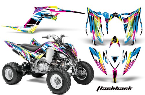 AMR Racing ATV Graphics kit Sticker Decal Compatible with Yamaha Raptor 700 2013-2021 - Flashback