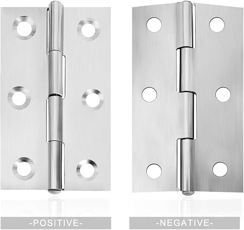 Miniatura 2 de Bisagra de puerta de acero inoxidable para muebles para el hogar, 10 unidades, 2.15 x 1.3 pulgadas