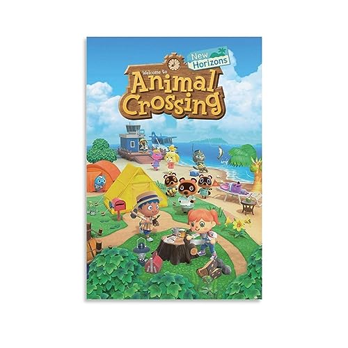 UMCHU Animal Crossing Póster Pintura Decorativa Lienzo Arte de Pared Salón Póster Dormitorio Pintura, Arte de Pared Impresión de Imagen Moderna Decoración de Habitación Familiar 08 x 12 Pulgadas (20 x