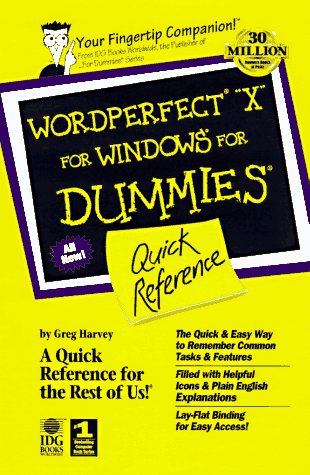 Corel WordPerfect 8 For Windows For Dummies Quick Reference: Amazon.co ...