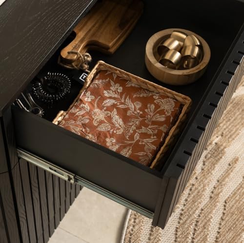 Transformer Table Round Sideboard Buffet Cabinet, Black - image 9
