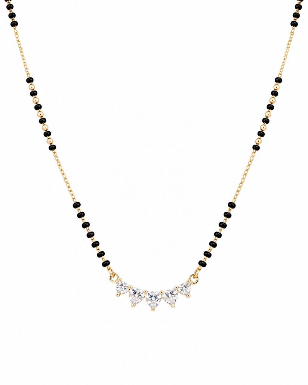 Aarikaa Gold Plated Black Bead Mangalsutra Necklace for Daily Wear-picture-10