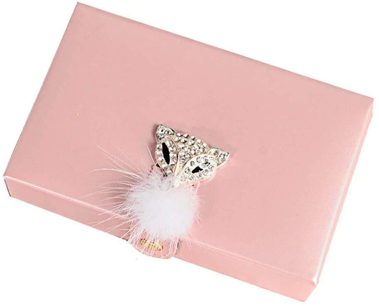 Cajas de joyería Caja de almacenamiento de joyería portátil de cuero para anillo, collar, pendientes, joyero para mujer (color: rosa)