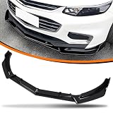 3PCS Front Bumper Lip Protector Compatible with Chevy Malibu 2019-2023 Sedan Front Splitter Spoiler Glossy Black Automotive Body Kit