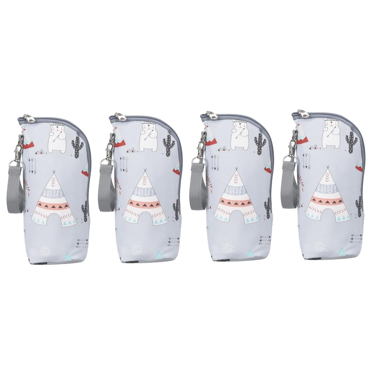 ifundom 4 Pz Pratica Borsa Portabottiglie Portabiberon Da Viaggio Conservazione Delle Bottiglie Di Latte Biberon Borsa Termica Seno Panno Oxford Isolamento Viaggiare Tappo Di Bottiglia