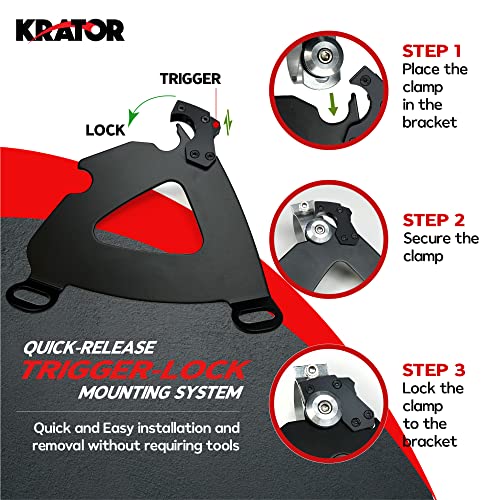Krator Motorcycle Windshield Fairing Kit, Road Warrior Style, Compatible with Harley Dyna and Softail, Glossy Black & Blackout Windscreen