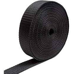 Persianas 2 Metros Ancho IPEA Correa rígida de Nailon para Mochila y Bolsas – 10 Metros de Longitud – Correa Multiusos para Costura, Deportes, Equipaje, Bricolaje, tamaño 20, 25, 30 y 40 mm – Negro – 2,5 cm