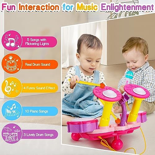 Basytodio CY-6002B Baby Music Toy 0-6-12 Month Electronic Kid Drum Set thumb #2