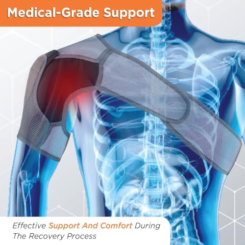 Image of Vissco Shoulder Support Immobilizer With Adjustable Stretchable Strap, Better Immobilization, Pain Reliever For Rotator cuff injury, Post paralysis - XL (Grey)