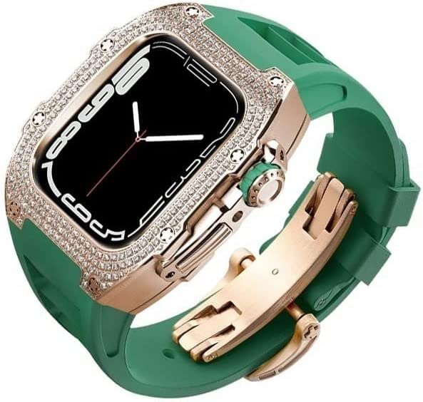 Kit mod en alliage de titane GUMMMY pour Apple Watch 45mm look luxe