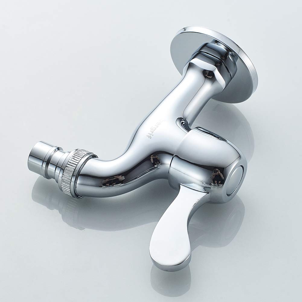 Ibergrif M22002, Grifo de Lavadora, Grifo de Pared Agua Fría, Crome, Plata