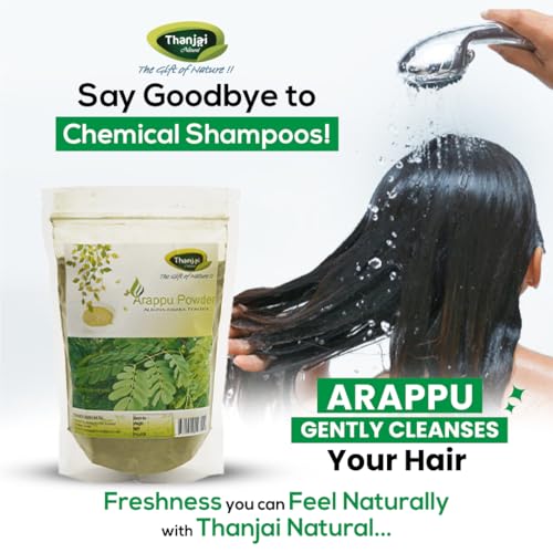 Image of Thanjai Natural Arappu Powder 500g Pouch 100% Natural Albizia Amara Arappu Powder Traditional Hair wash & Hair conditioner