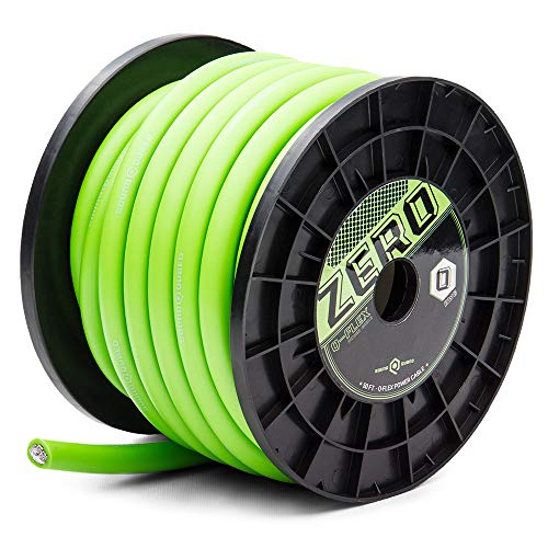 SoundQubed 50 Foot Spool 0 Gauge (1/0 AWG) Power & Ground Wire (Green)